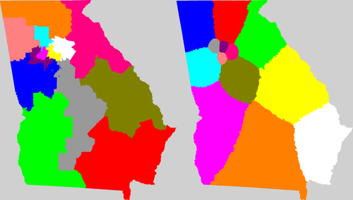Georgia current and proposed districting