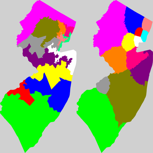 New Jersey congressional district map, current and my way