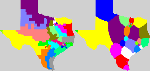 Texas congressional district map, current and my way