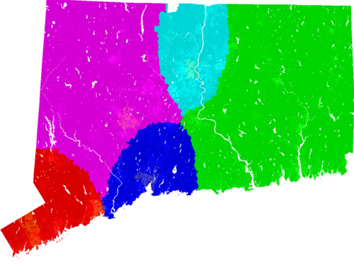 Connecticut Congress congressional district map, current