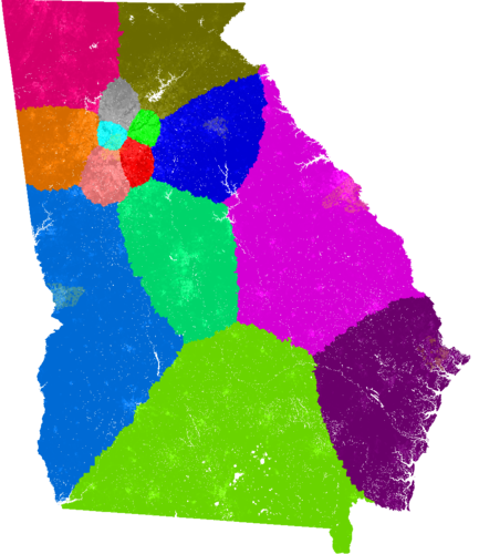 Georgia Congress congressional district map, current