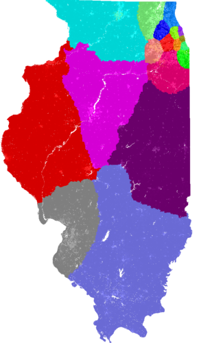 Illinois Congress congressional district map, current