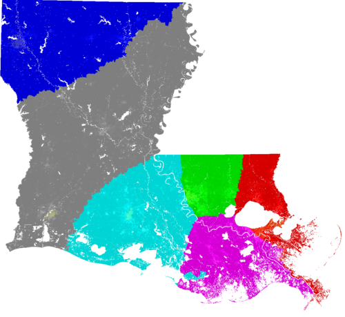 Louisiana Congress congressional district map, current