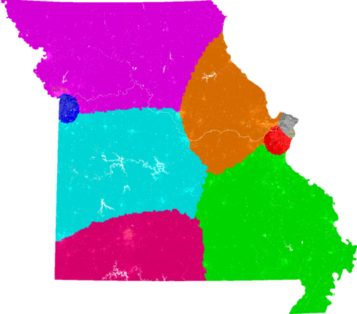 Missouri Congress congressional district map, current
