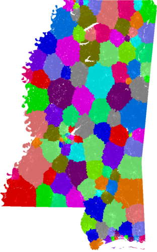 Mississippi House of Representatives congressional district map, current