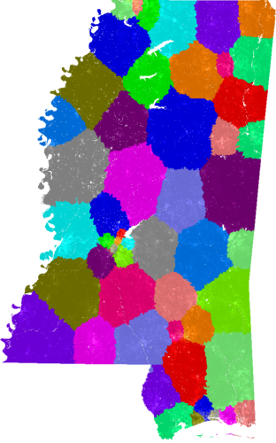 Mississippi Senate congressional district map, current