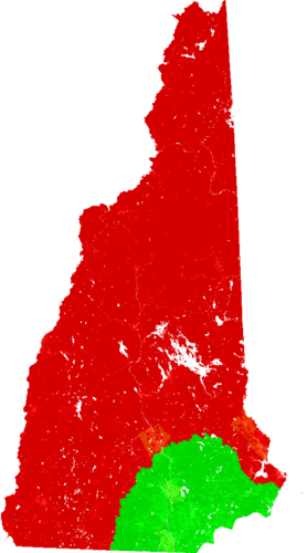 New Hampshire Congress congressional district map, current