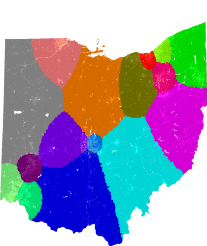 Ohio Congress congressional district map, current