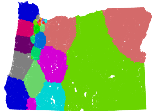 Oregon State Senate congressional district map, current