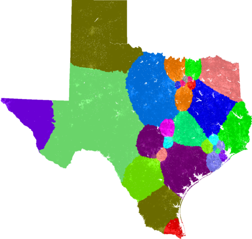 Texas Senate congressional district map, current
