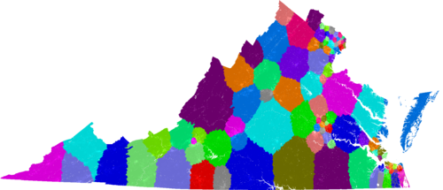Virginia House of Delegates congressional district map, current
