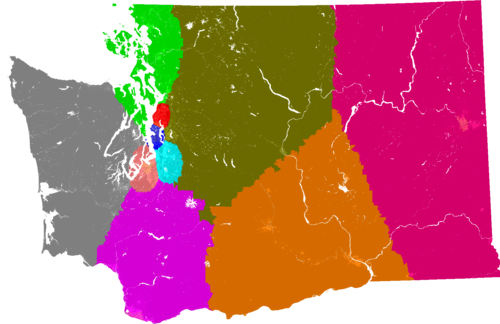 Washington Congress congressional district map, current