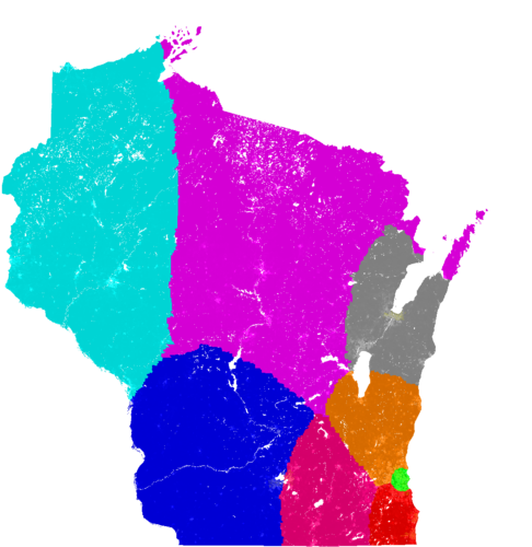 Wisconsin Congress congressional district map, current