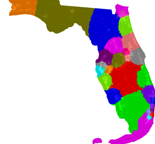 Florida Congress congressional district map, current
