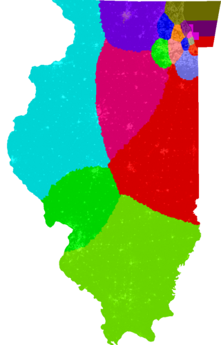 Illinois Congress congressional district map, current