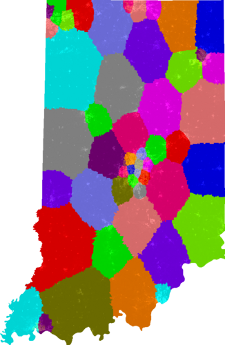 Indiana Senate congressional district map, current