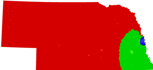 Nebraska Congress congressional district map, current