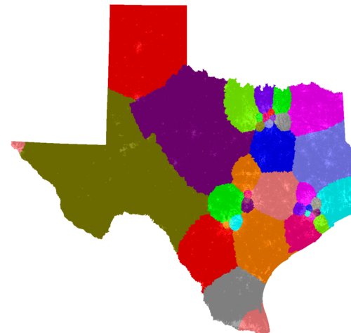 Texas Congress congressional district map, current