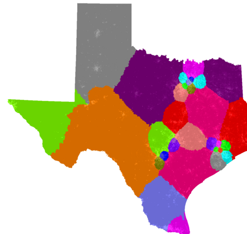 Texas Senate congressional district map, current