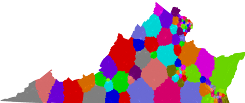 Virginia House of Delegates congressional district map, current