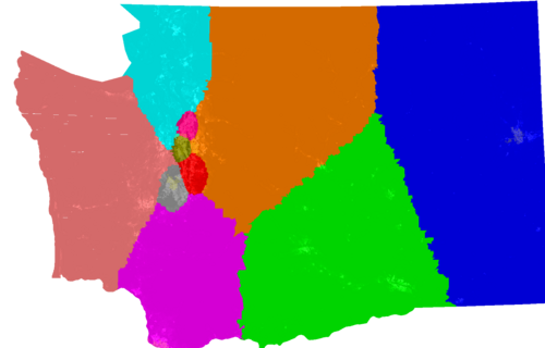 Washington Congress congressional district map, current
