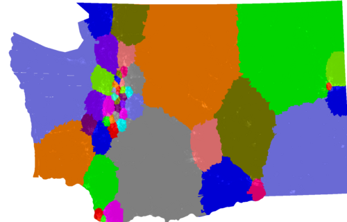 Washington Senate congressional district map, current